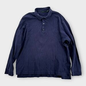 Bobby Jones Mens Shirt XL Blue‎ Long Sleeve Polo Golf Golfing Peruvian Cotton